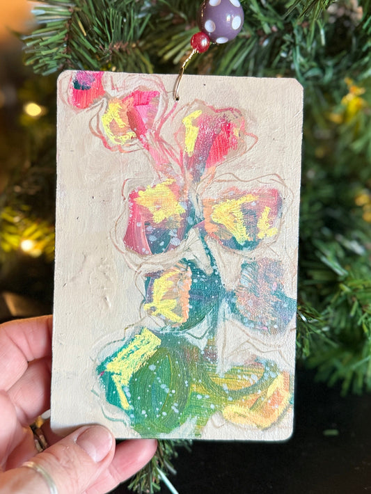 Handcrafted Mixed Media Floral Ornament