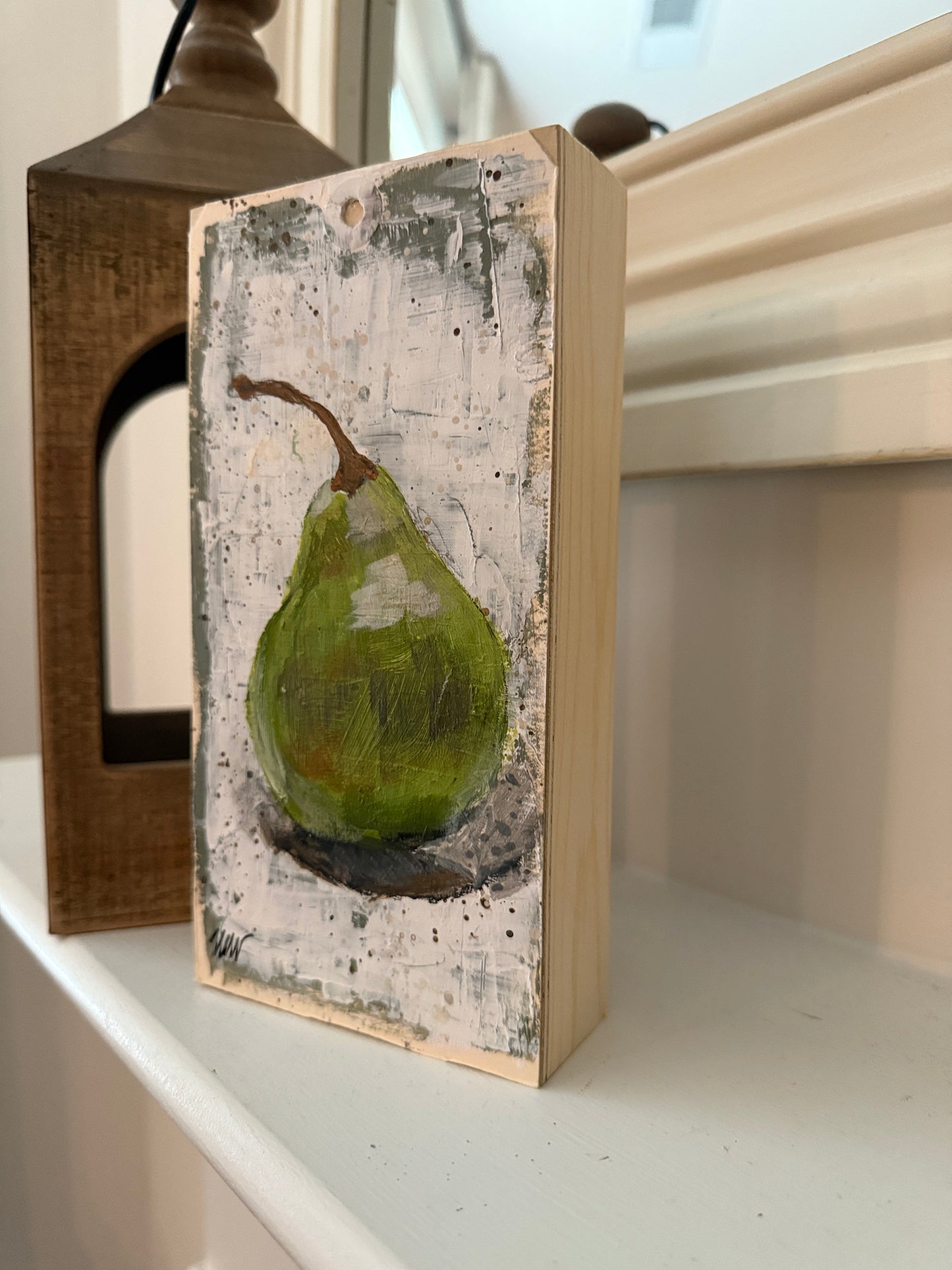 The Perfect Pear - Still Life Shelf Sitter 4x6” Painting on Wood