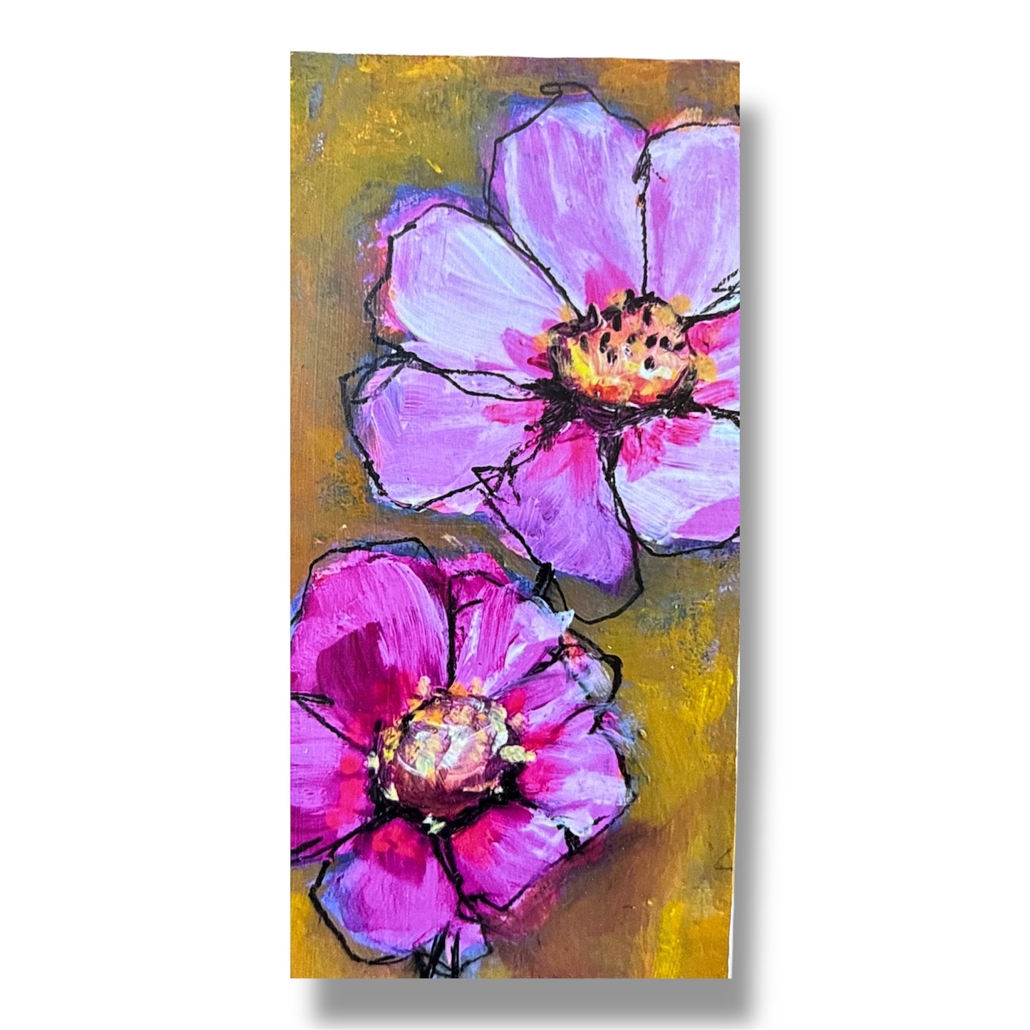4x6 Floral Art Print on Wood Block
