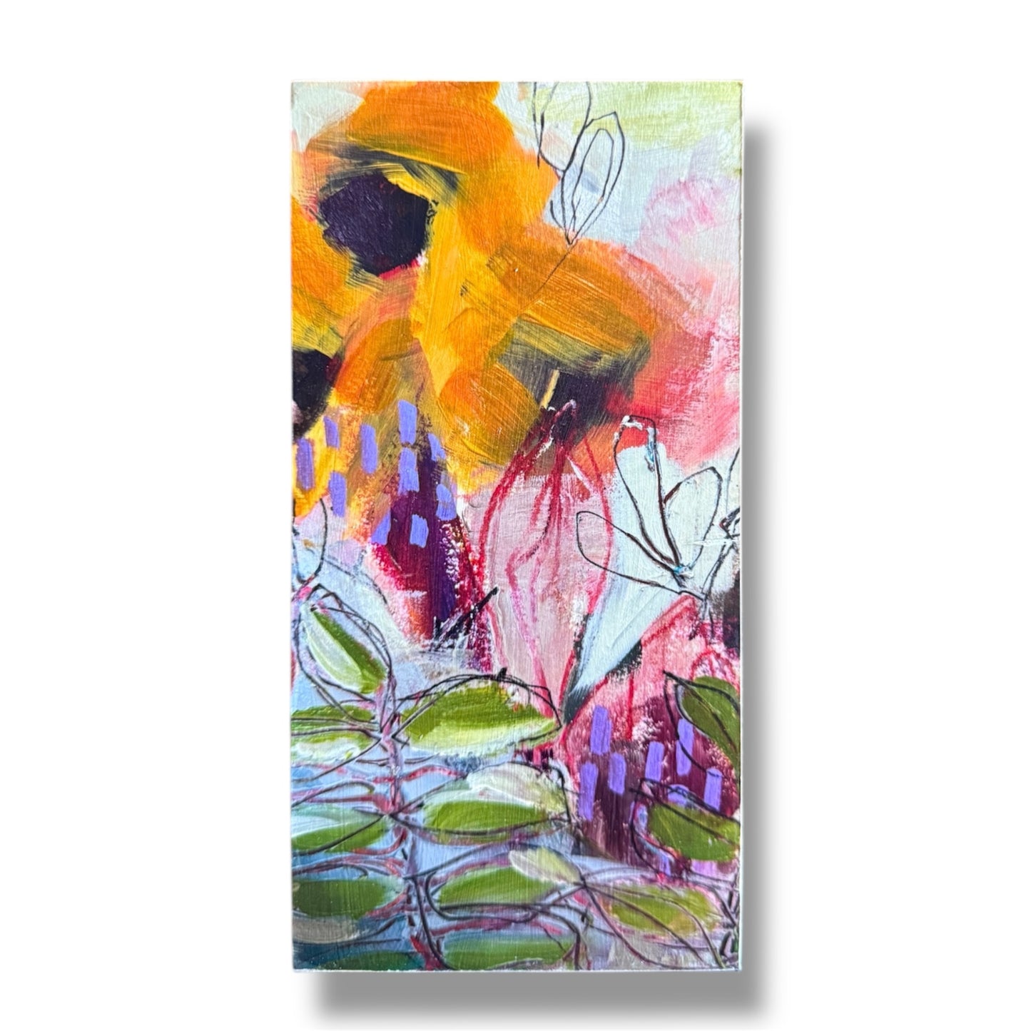 4x6 Floral Art Print on Wood Block