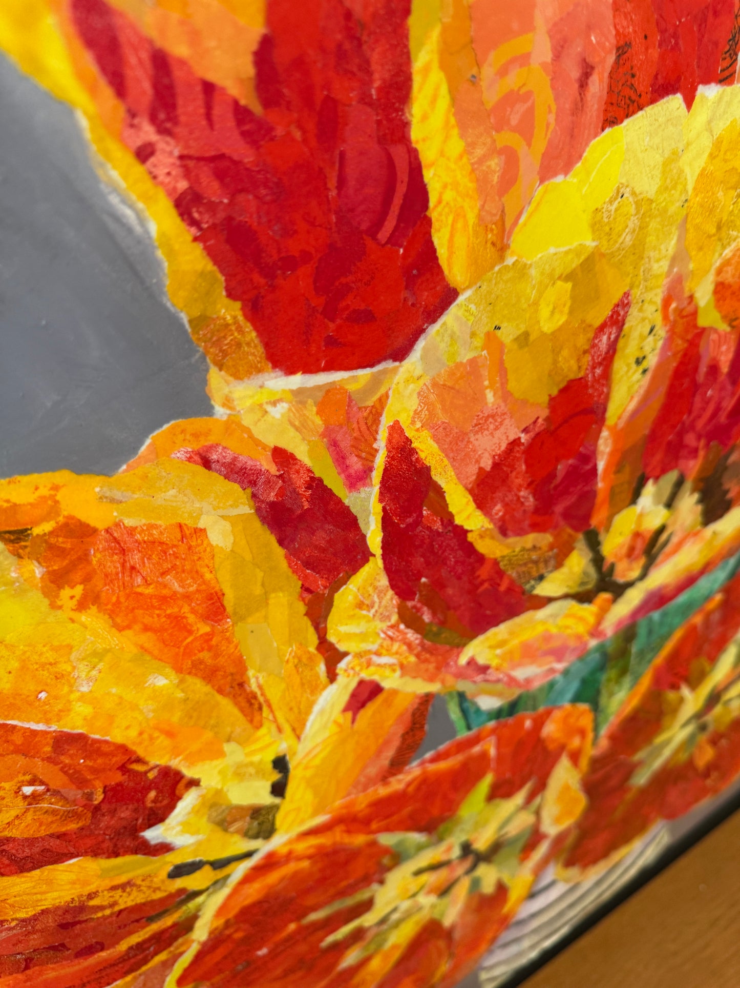 Petal to the Metal - Original Mixed Media Floral Collage (36")