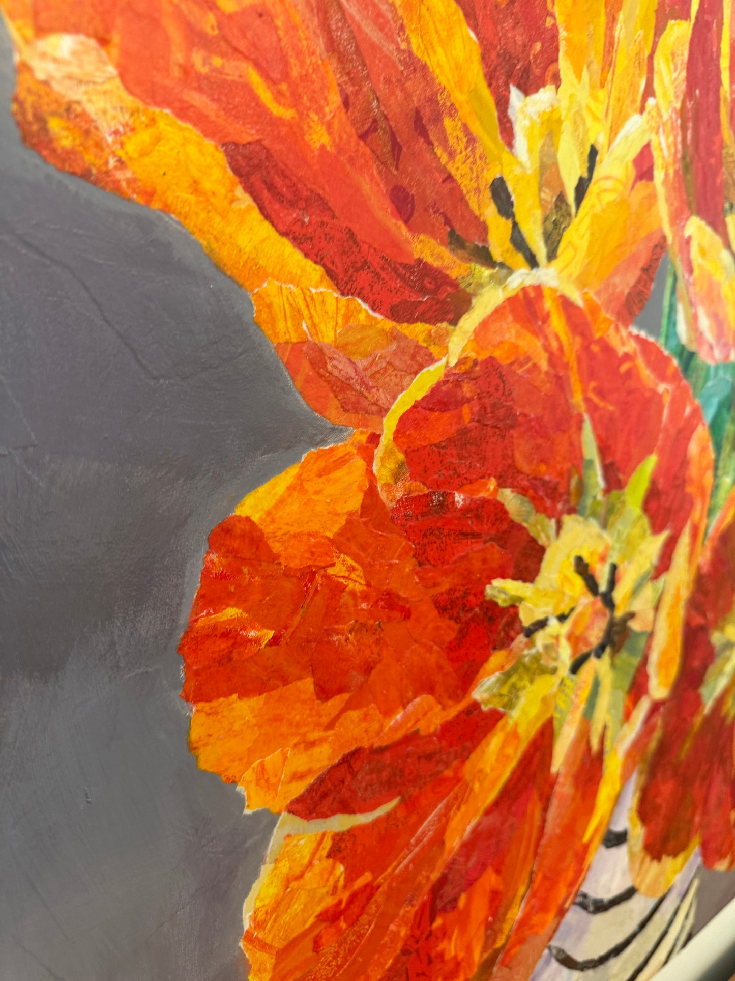 Petal to the Metal - Original Mixed Media Floral Collage (36")