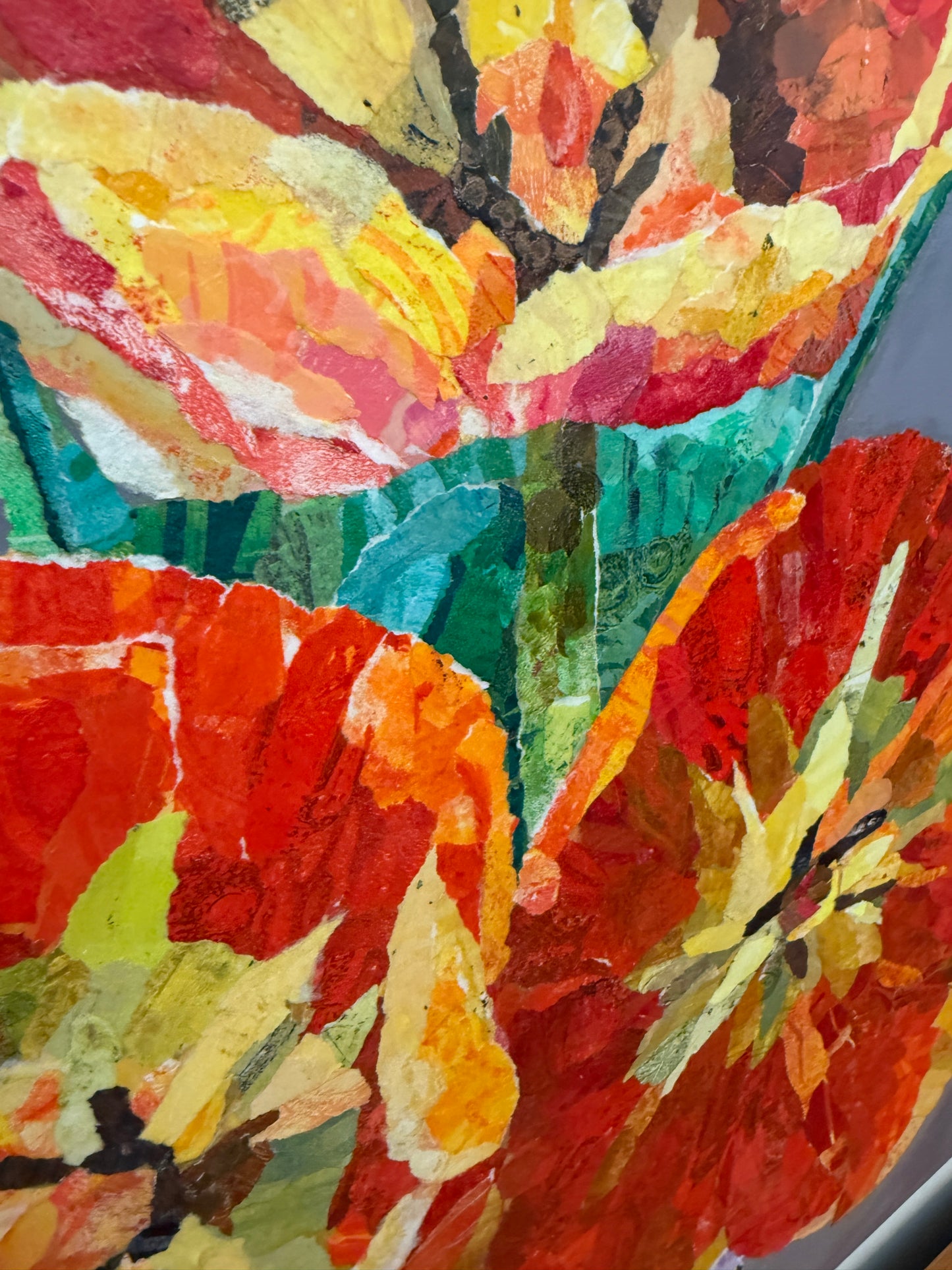 Petal to the Metal - Original Mixed Media Floral Collage (36")