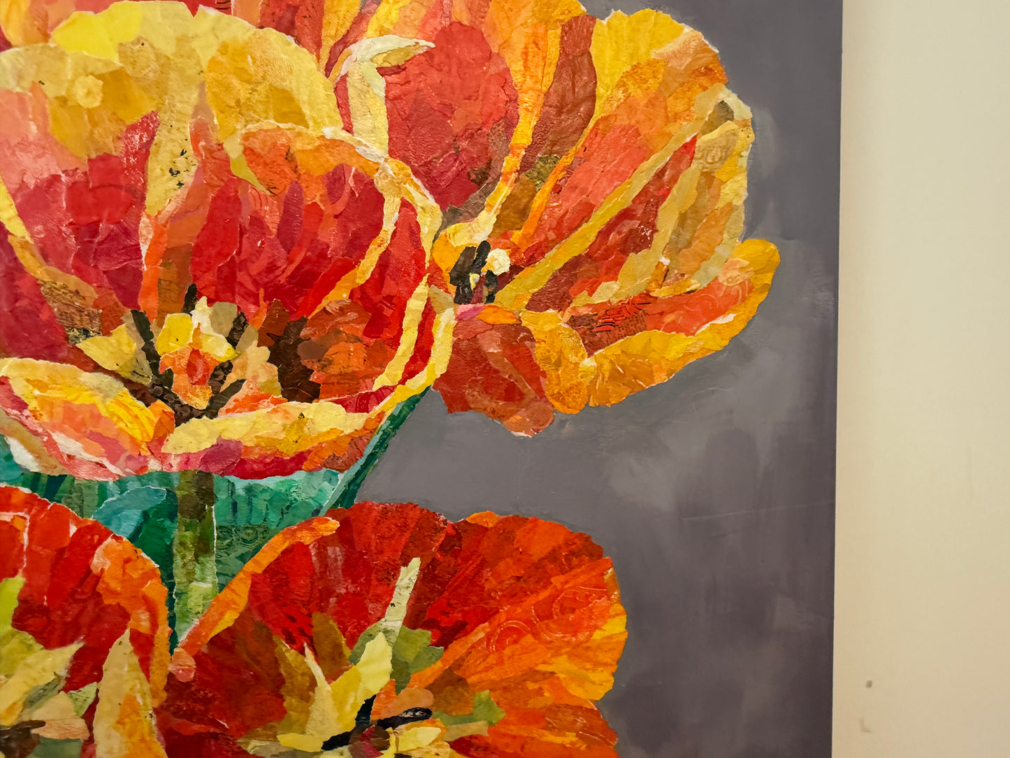 Petal to the Metal - Original Mixed Media Floral Collage (36")