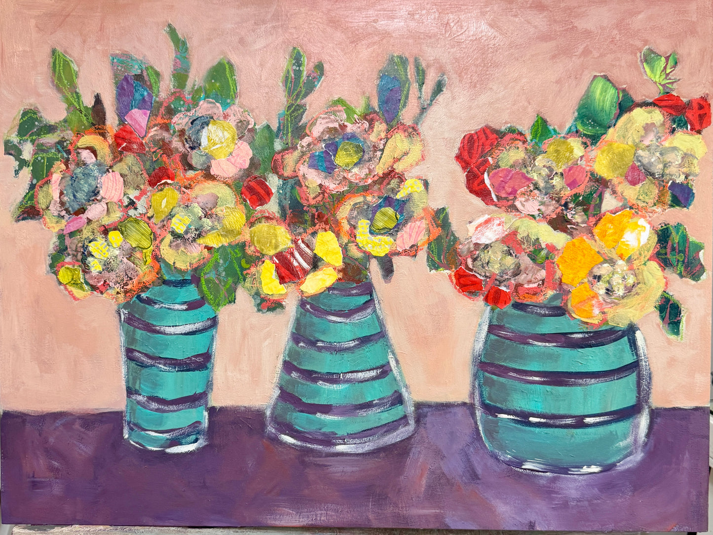 18 x 24” Mixed Media Collage - “Sister Act”