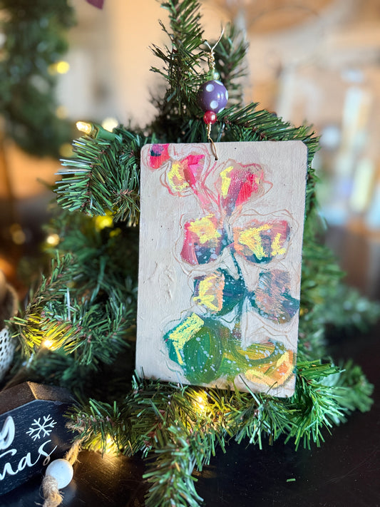 Handcrafted Mixed Media Floral Ornament