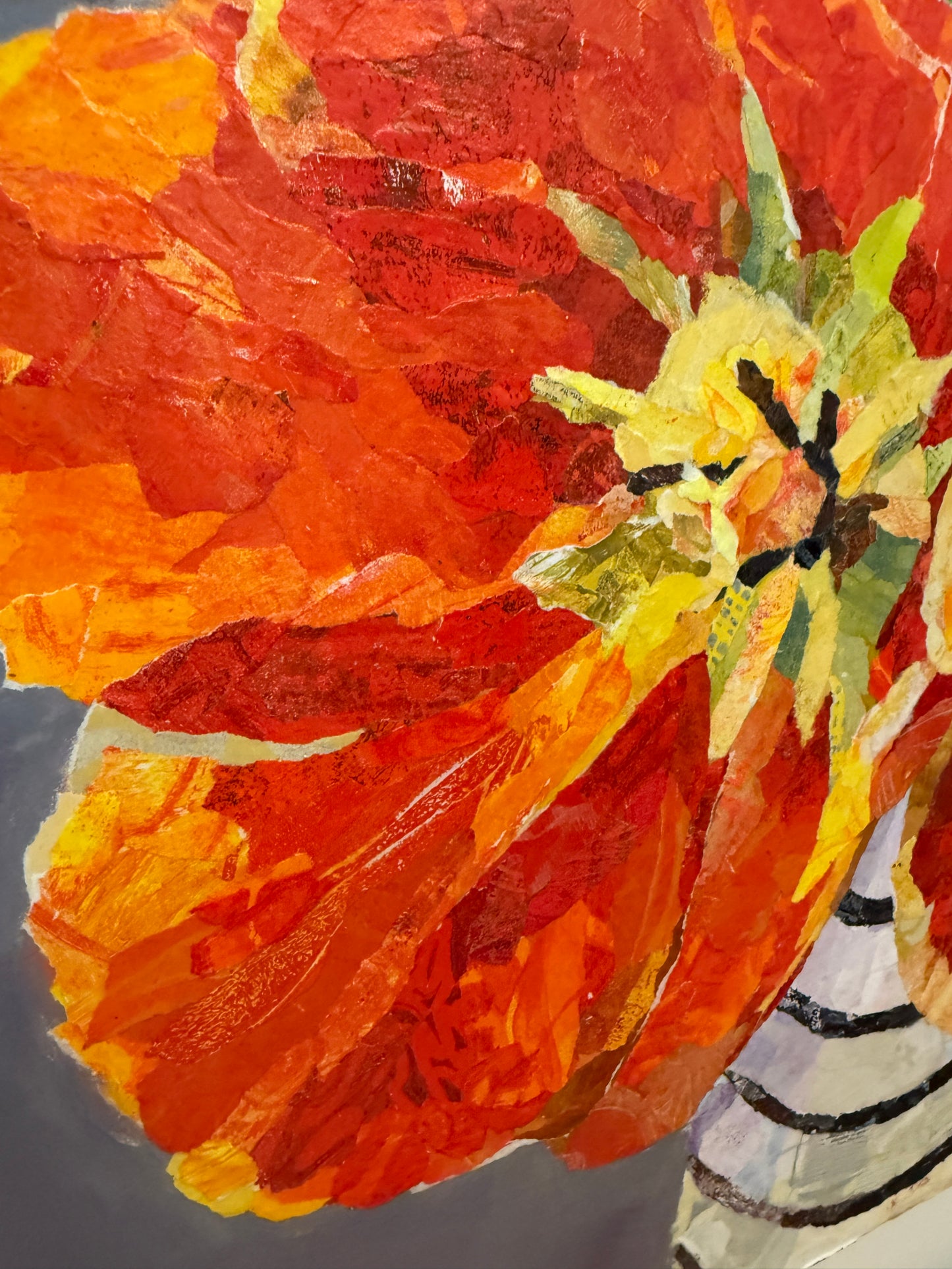 Petal to the Metal - Original Mixed Media Floral Collage (36")