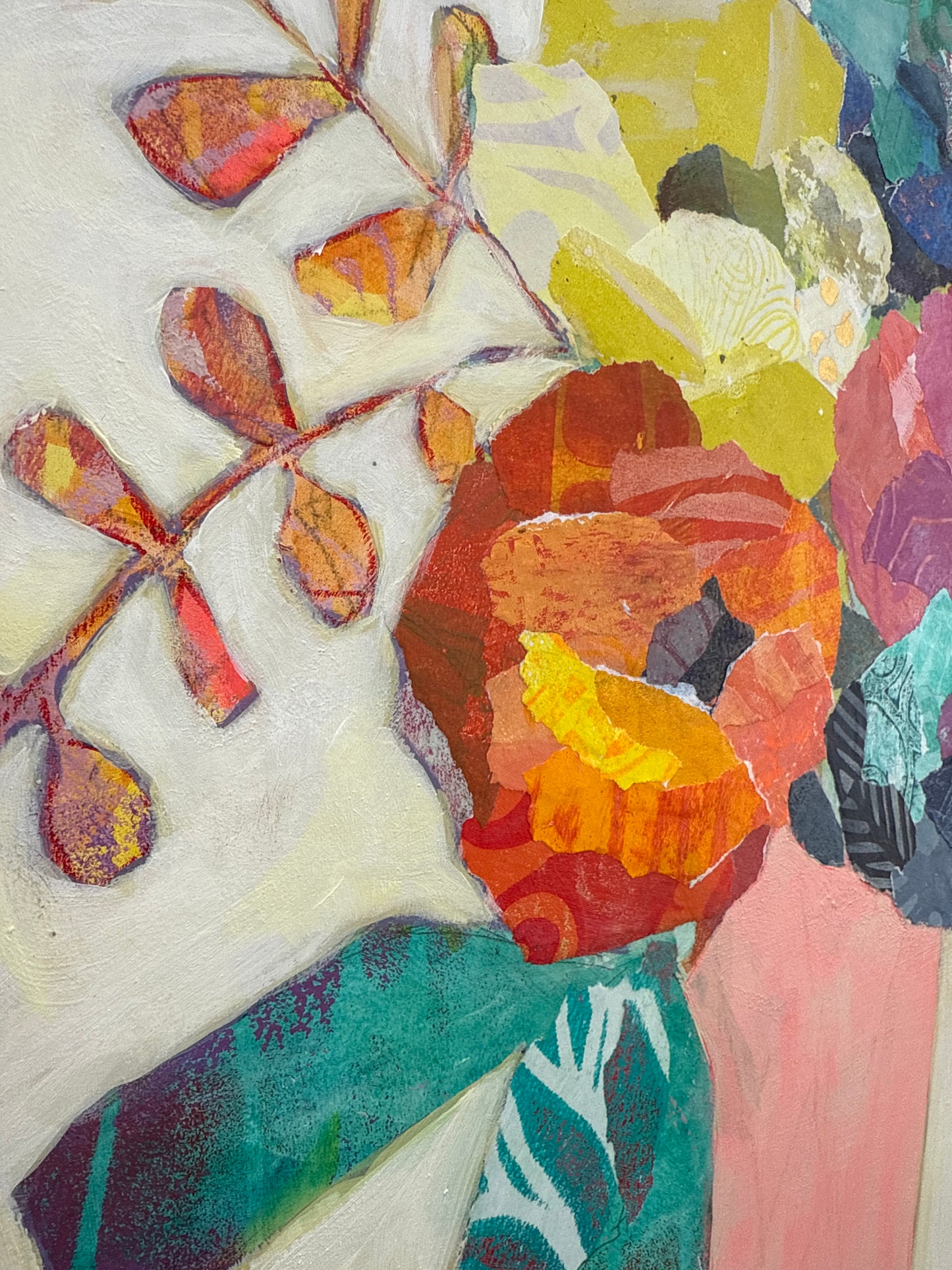 Mixed Media Collage - “Bright Side of the Bloom”