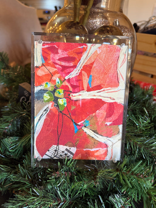 Mini Art Print in Magnetic Acrylic Frame | 5x7 Colorful Abstract Floral Print