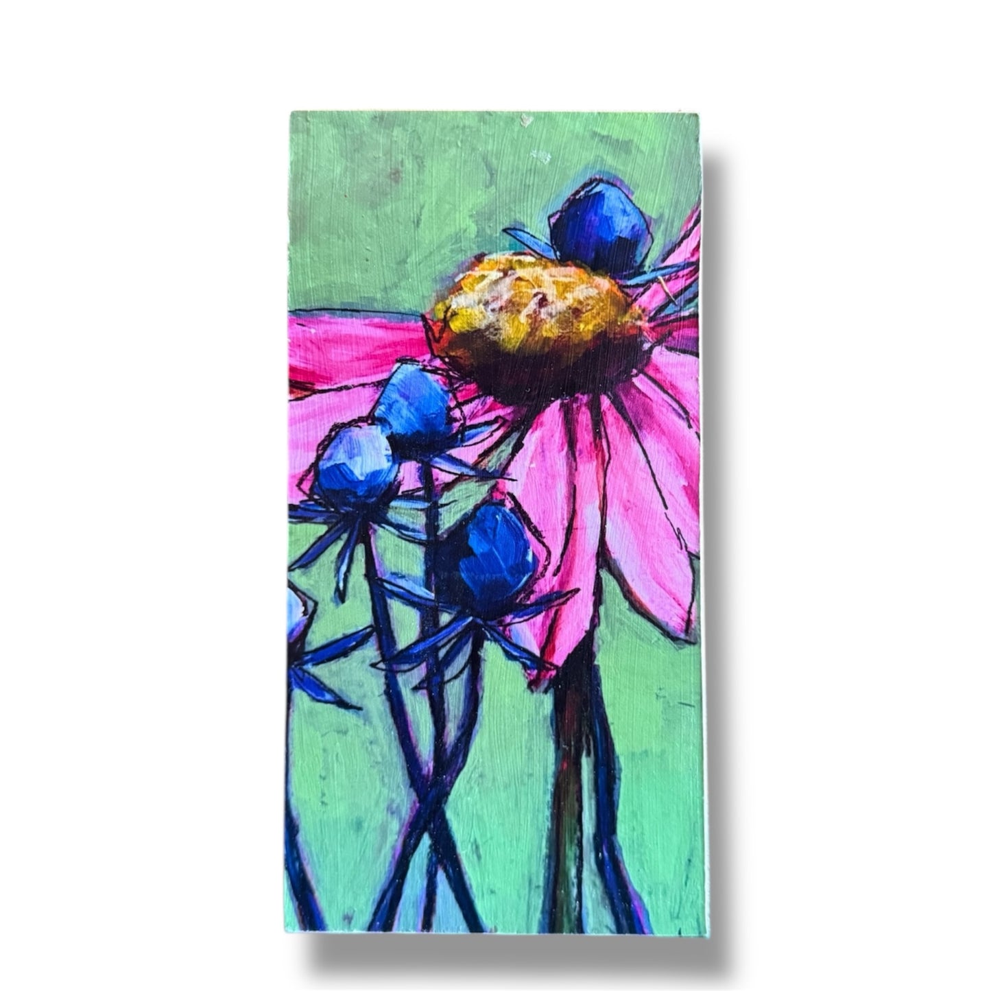 4x6 Floral Art Print on Wood Block